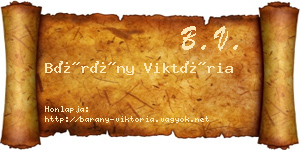 Bárány Viktória névjegykártya